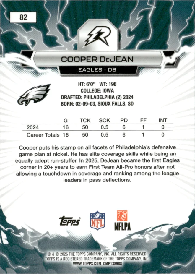 Cooper DeJean card back