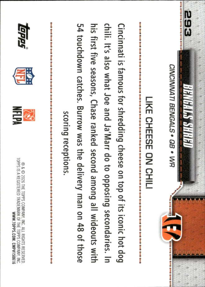 Ja'Marr Chase / Joe Burrow card back