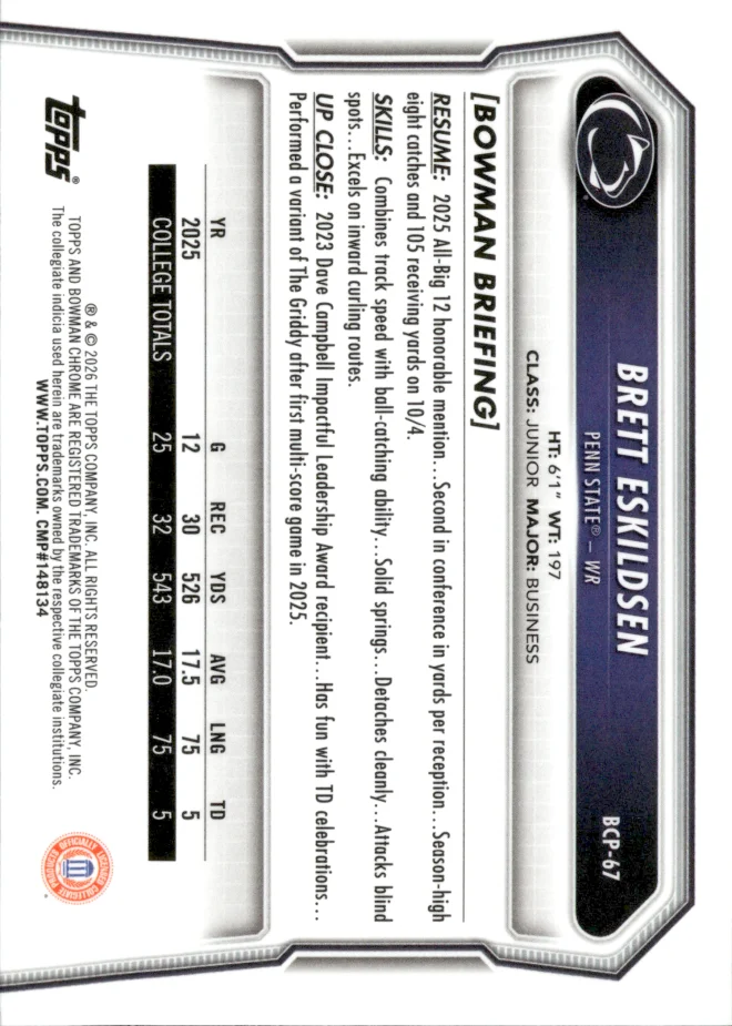 Brett Eskildsen card back