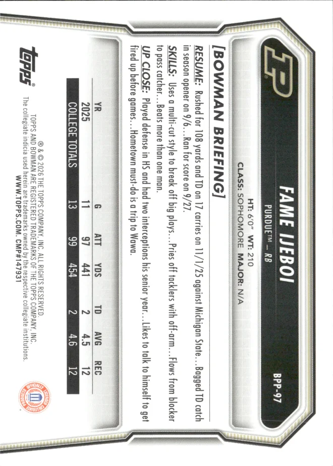 Fame Ijeboi card back