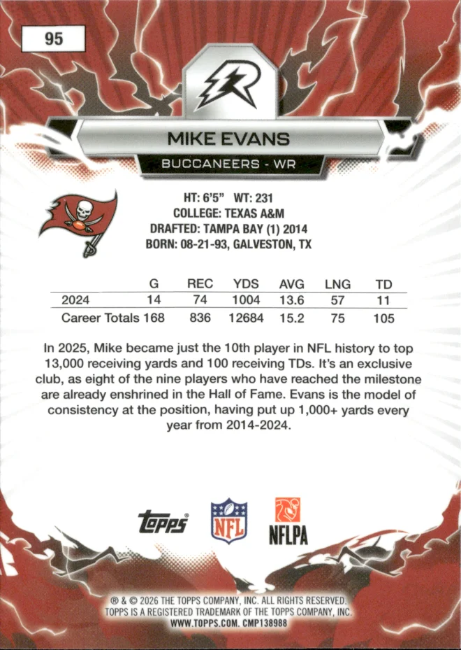 Mike Evans card back