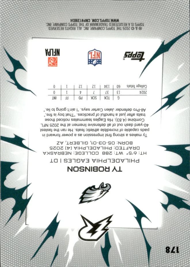 Ty Robinson card back