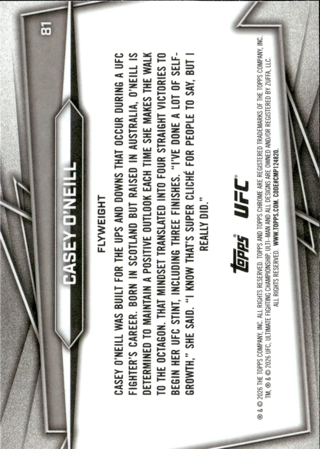 Casey O'Neill card back