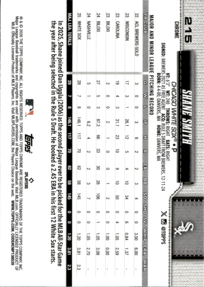 Shane Smith card back