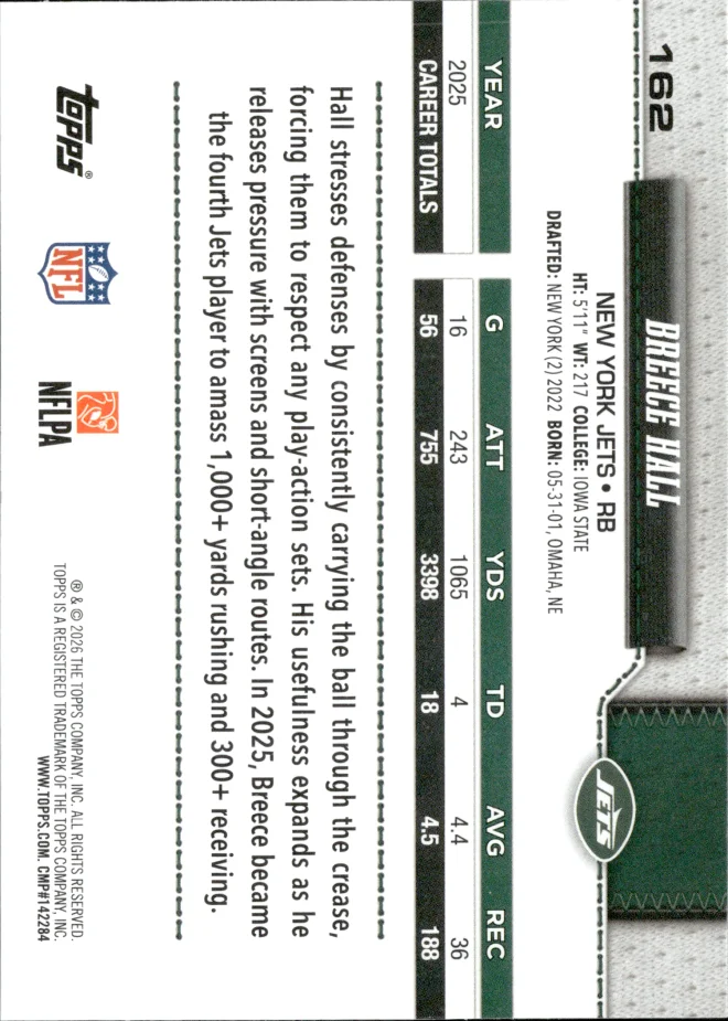 Breece Hall card back