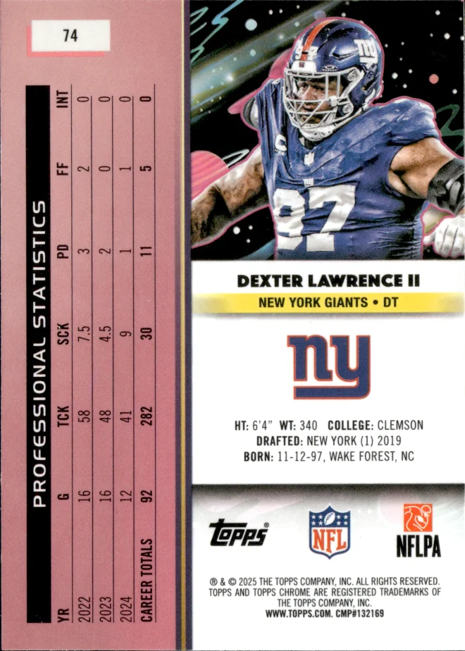 Dexter Lawrence II card back