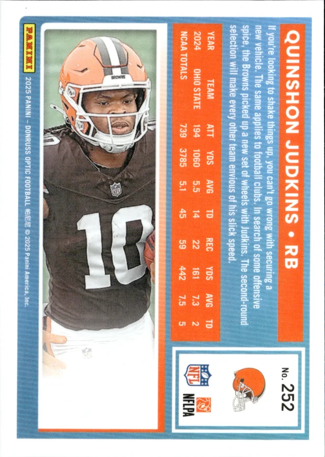 Quinshon Judkins card back