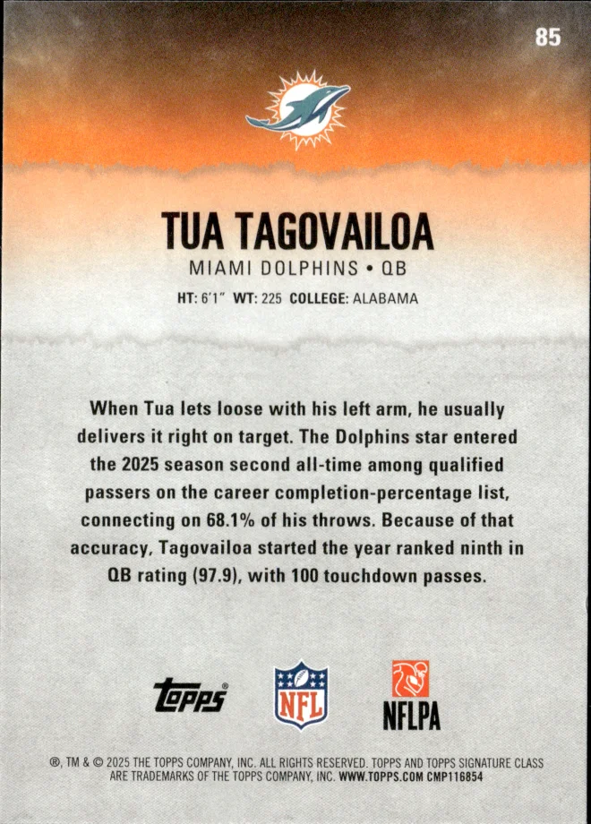 Tua Tagovailoa card back
