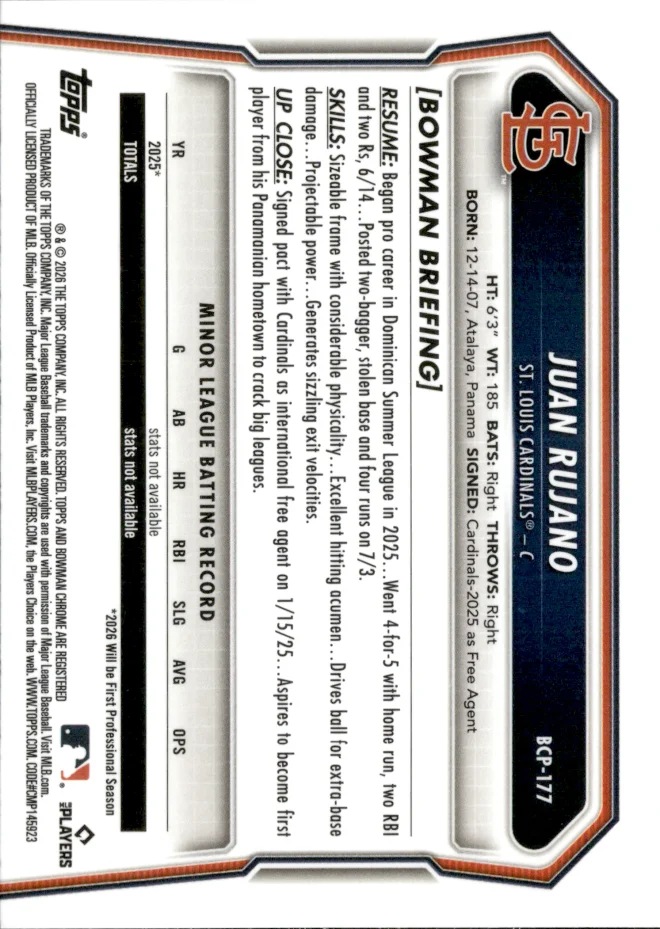 Juan Rujano card back