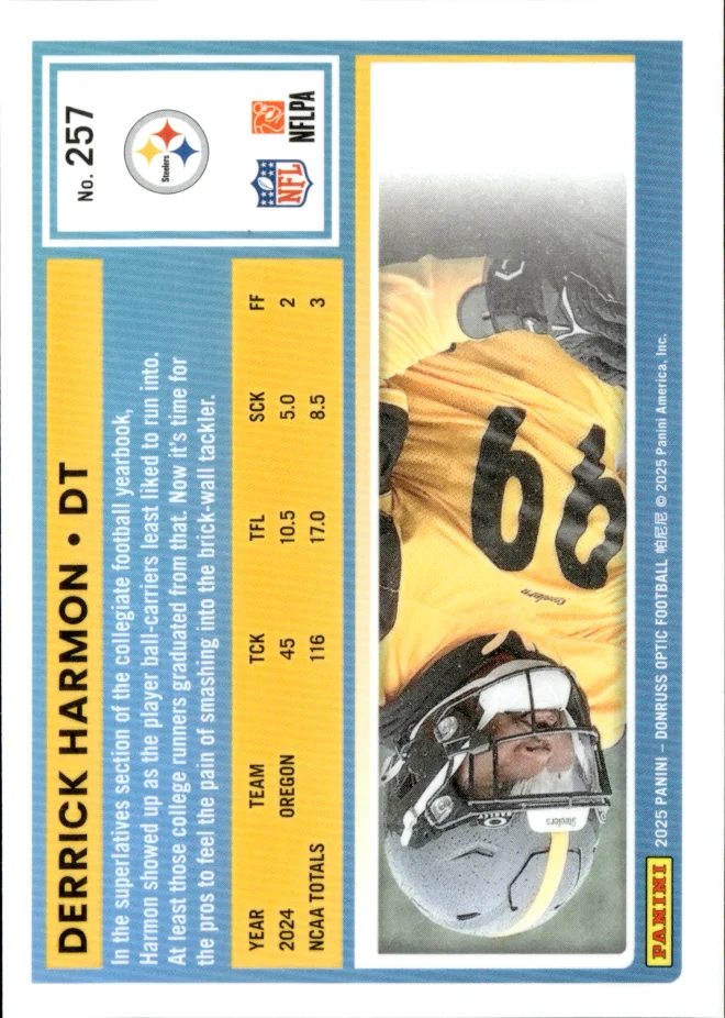 Derrick Harmon card back
