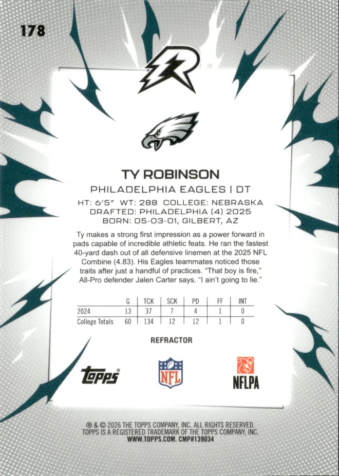 Ty Robinson card back