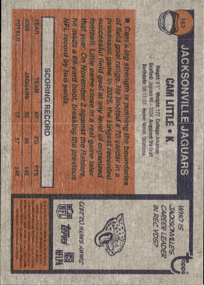Cam Little card back