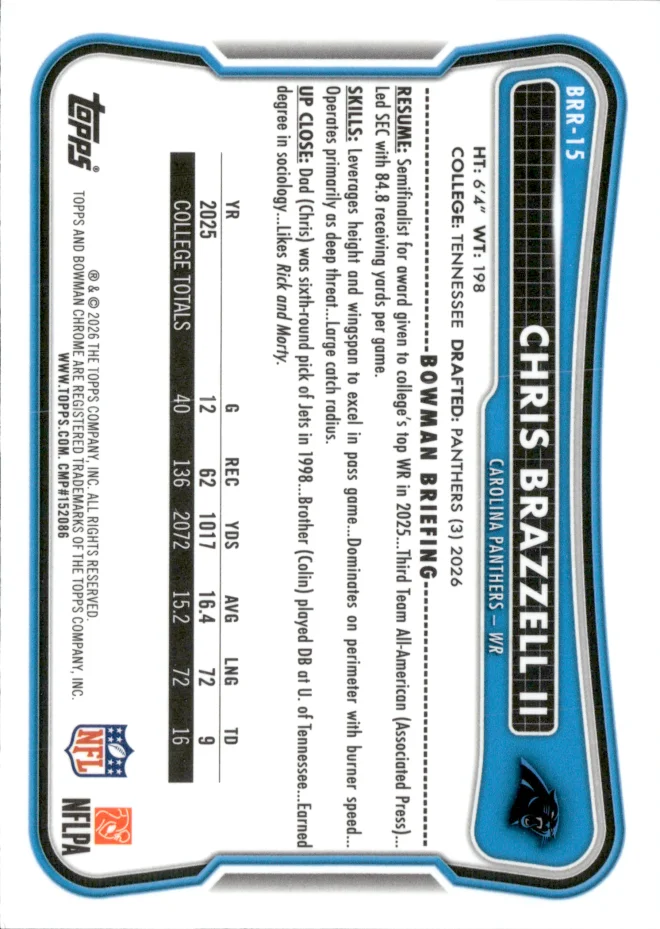 Chris Brazzell II card back