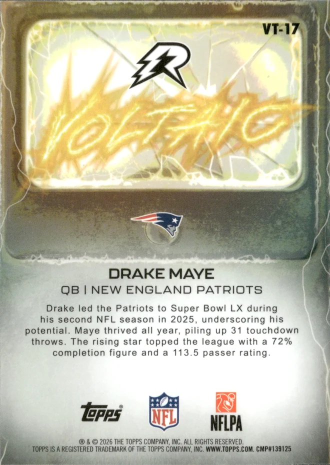 Drake Maye card back