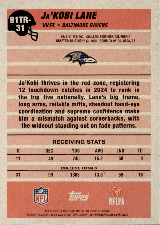 Ja'Kobi Lane card back