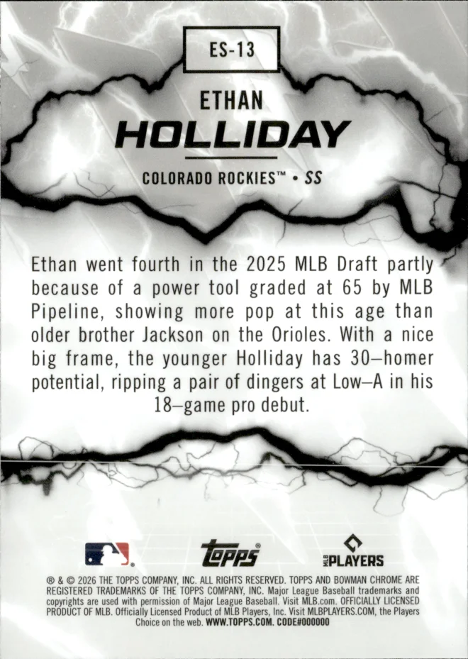 Ethan Holliday card back