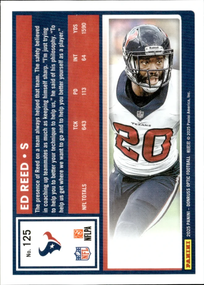 Ed Reed card back