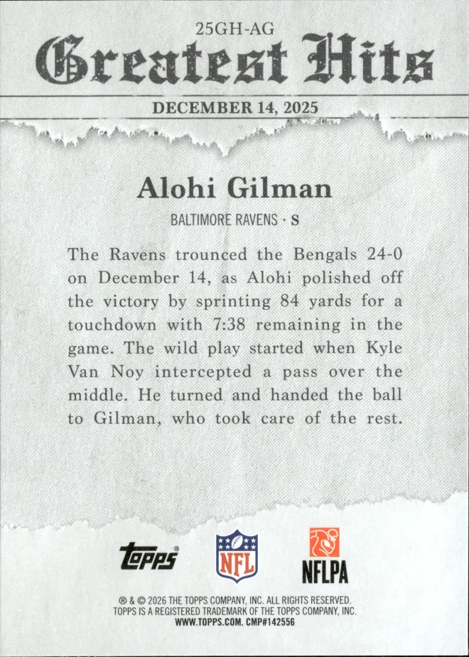 Alohi Gilman card back