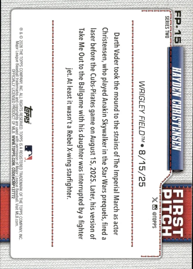 Hayden Christensen card back