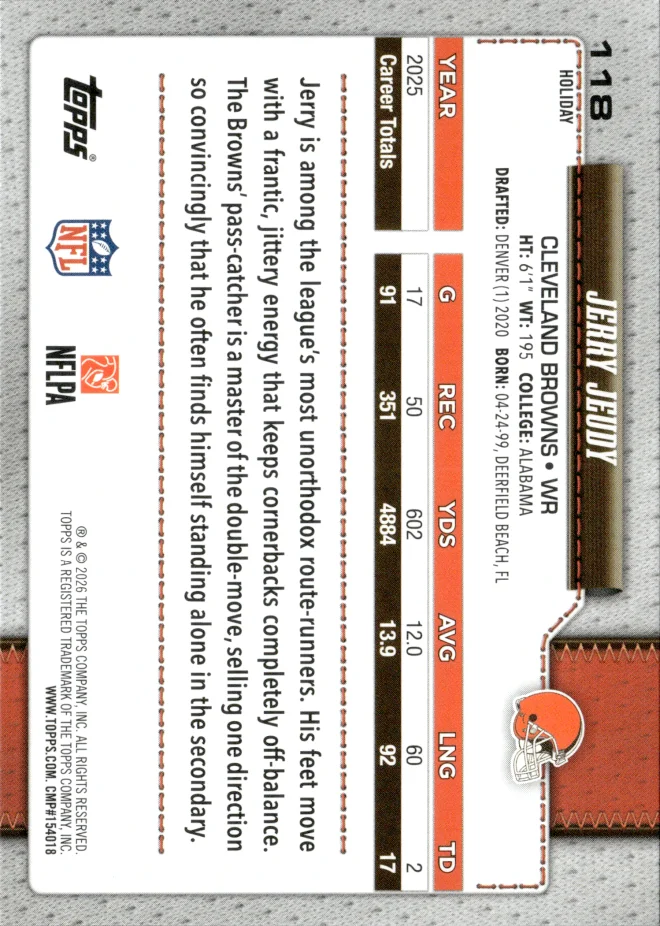 Jerry Jeudy card back