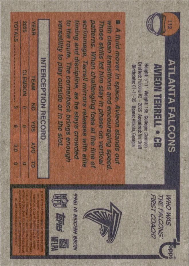 Avieon Terrell card back