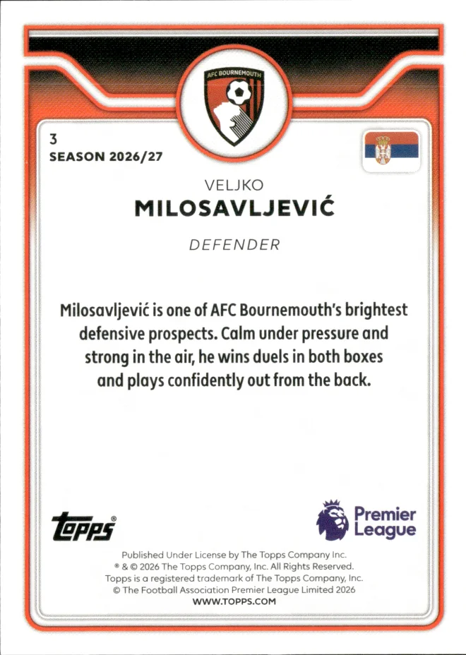 Veljko Milosavljević card back