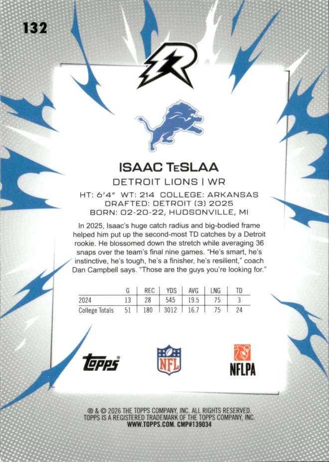 Isaac TeSlaa card back