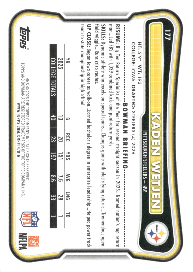 Kaden Wetjen card back