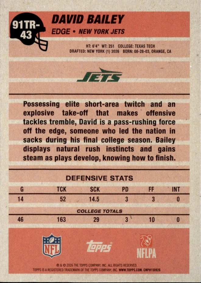 David Bailey card back