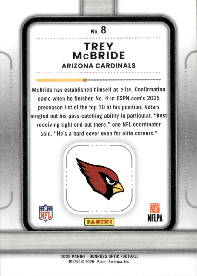 Trey McBride card back