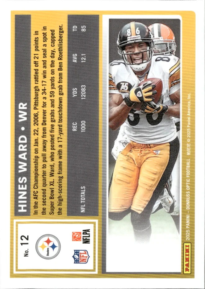 Hines Ward card back