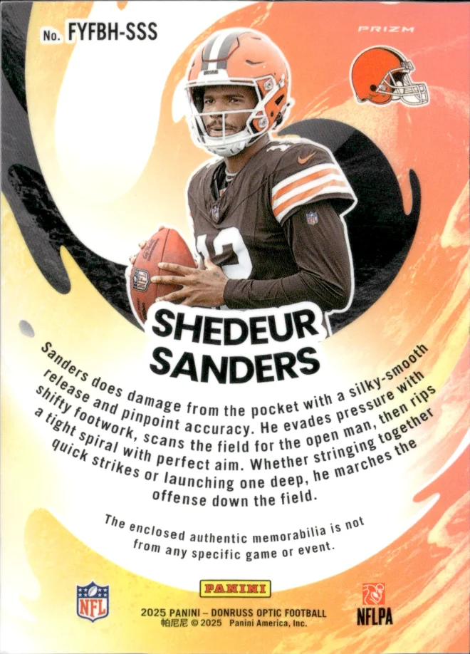 Shedeur Sanders card back
