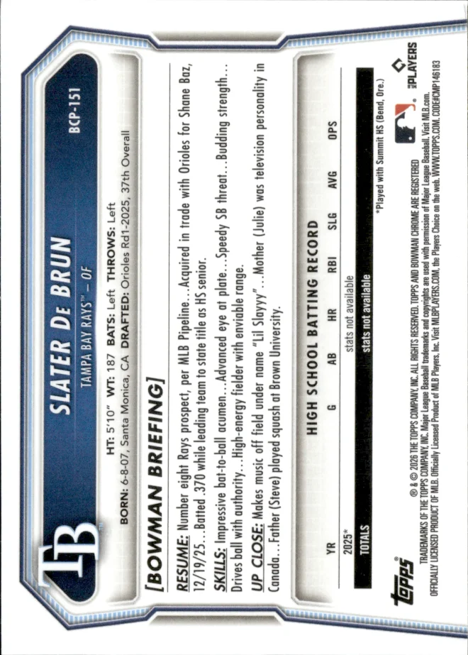Slater De Brun card back