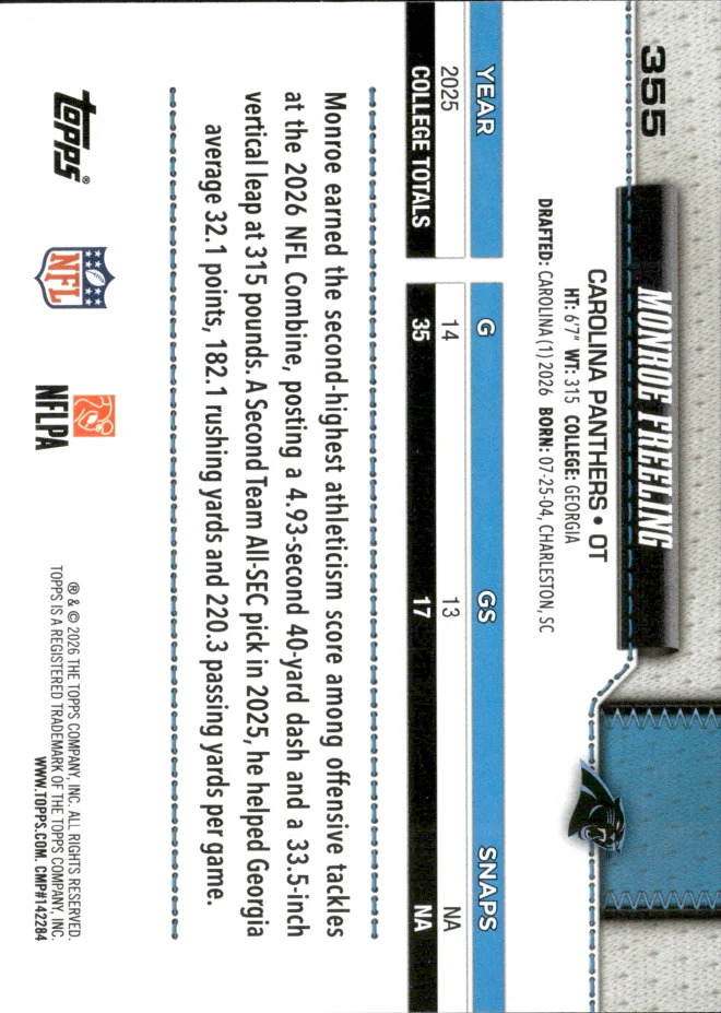 Monroe Freeling card back