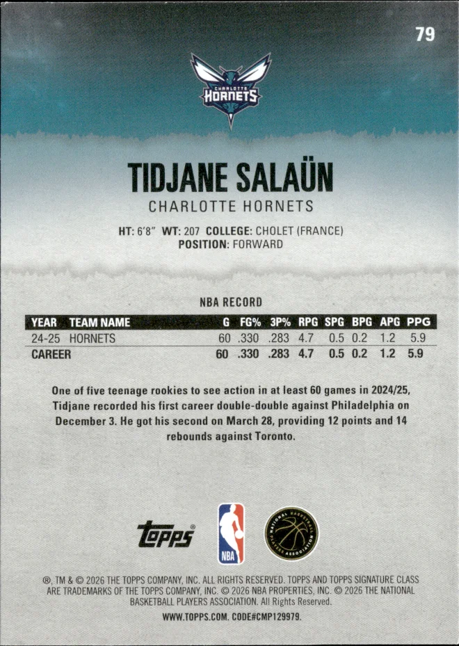 Tidjane Salaün card back