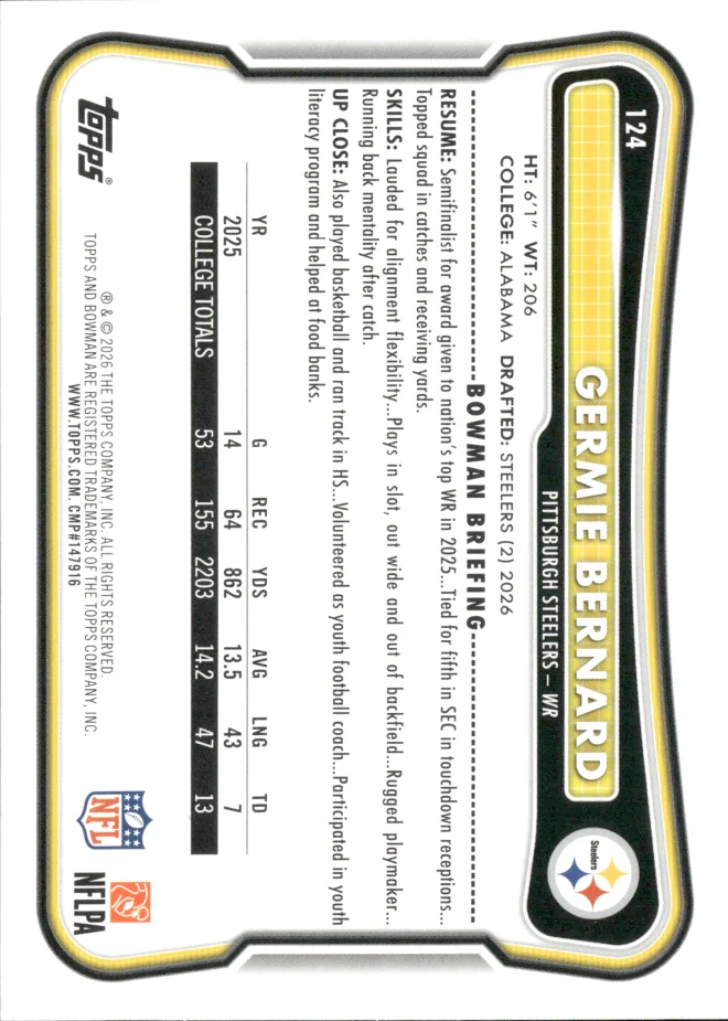 Germie Bernard card back