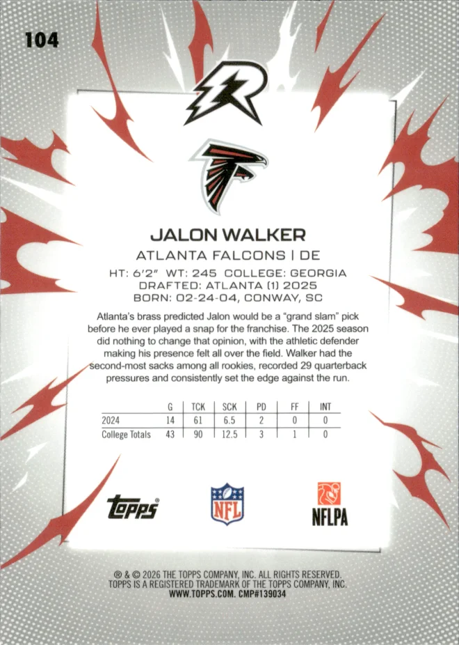 Jalon Walker card back