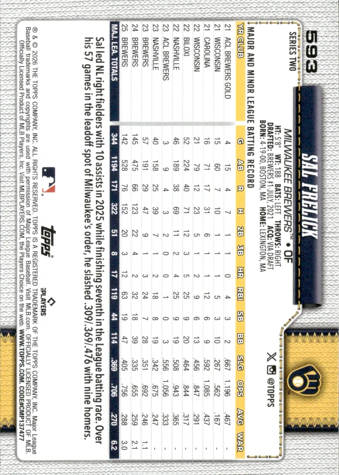 Sal Frelick card back
