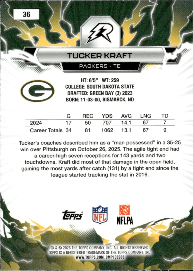 Tucker Kraft card back