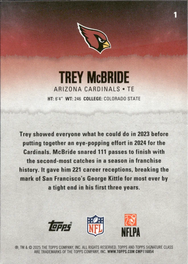 Trey McBride card back