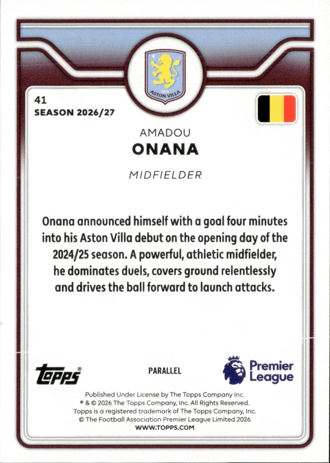 Amadou Onana card back
