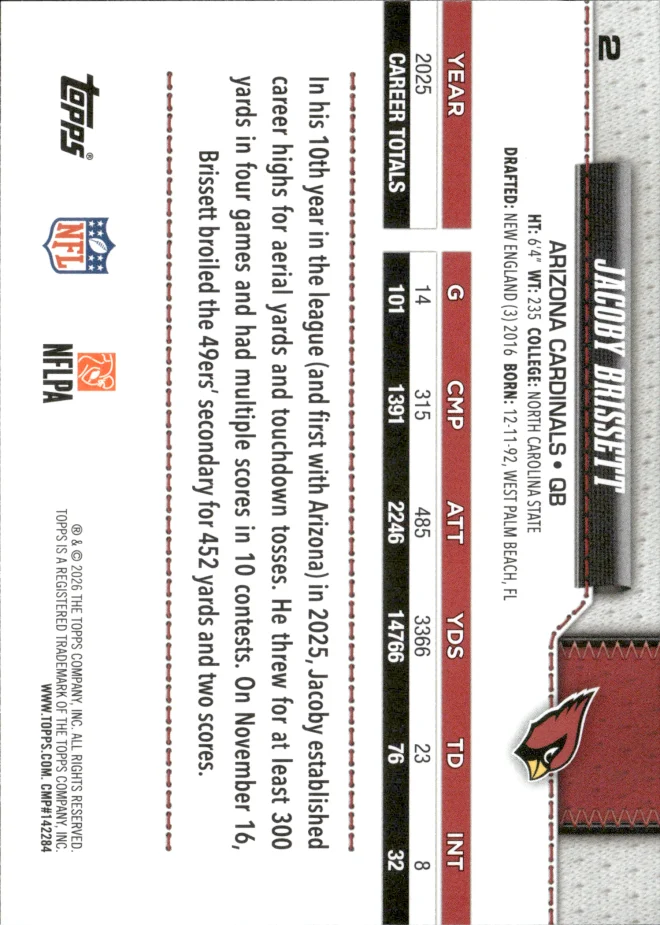 Jacoby Brissett card back