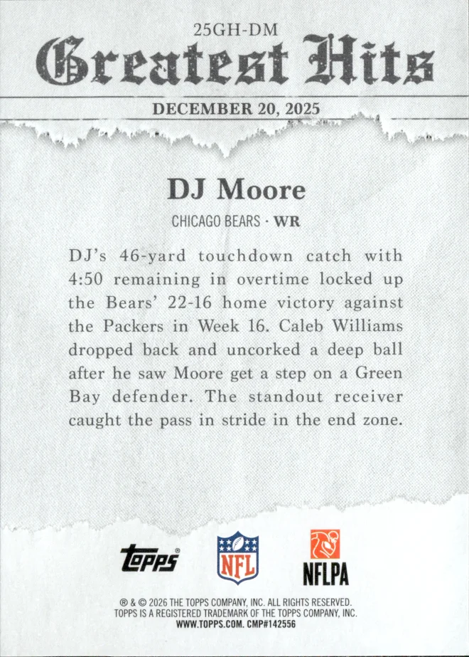 DJ Moore card back