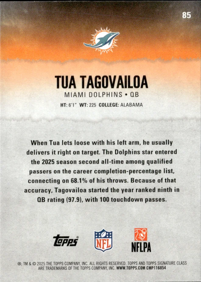 Tua Tagovailoa card back