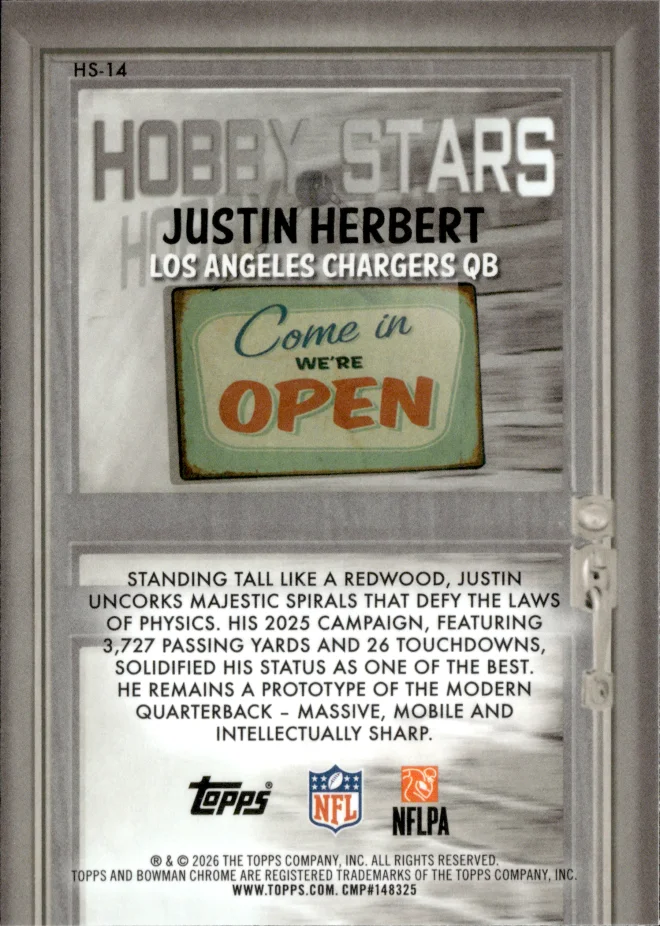Justin Herbert card back