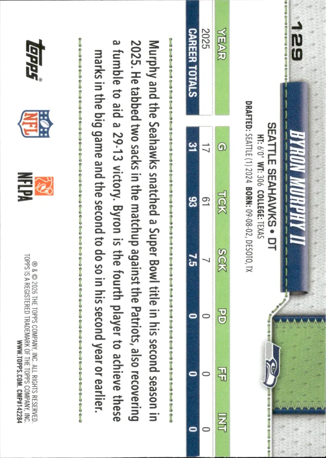 Byron Murphy II card back