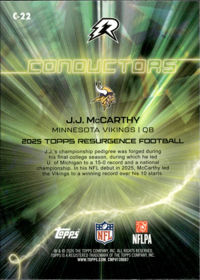 J.J. McCarthy card back