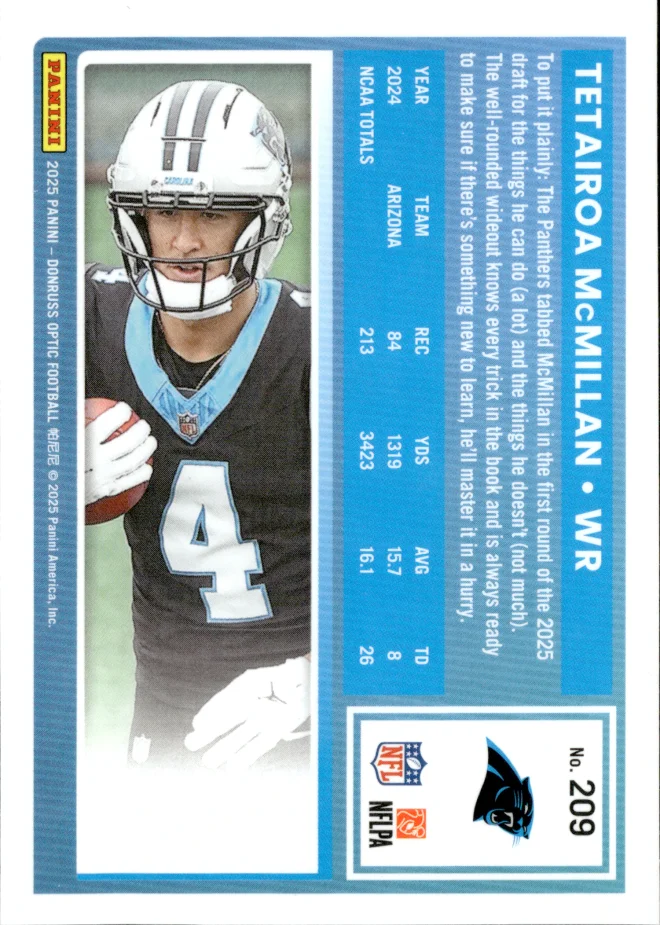 Tetairoa McMillan card back