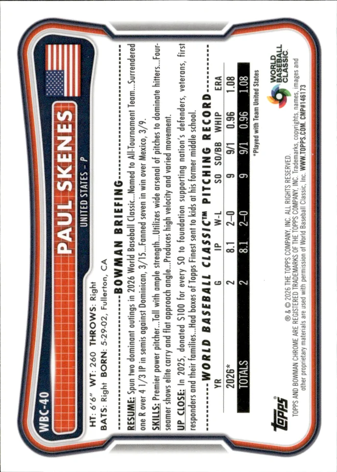 Paul Skenes card back