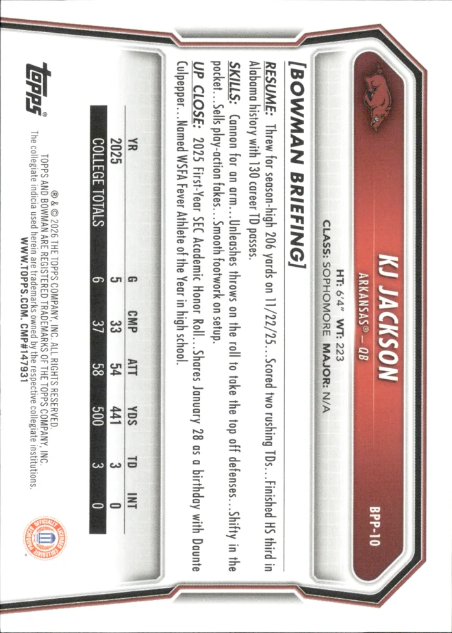 KJ Jackson card back